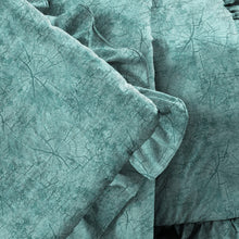 Load image into Gallery viewer, Rayna Decor Super Soft Unique Fringe Design Digital Pattern Suede Velvet Decorative Throw/Sofa Cover for Sofa,Couch, Bed and Living Room,140x125 cms,Pack of 2, Mint