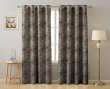 Load image into Gallery viewer, Rayna Decor Suede Velvet Texture Eyelet Door Curtain, Brown
