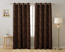 Load image into Gallery viewer, Rayna Decor Suede Velvet Texture Eyelet Door Curtain, Dark Chocolate
