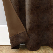 Load image into Gallery viewer, Rayna Decor Suede Velvet Texture Eyelet Door Curtain, Dark Coffee
