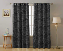 Load image into Gallery viewer, Rayna Decor Suede Velvet Texture Eyelet Door Curtain, Dark Grey
