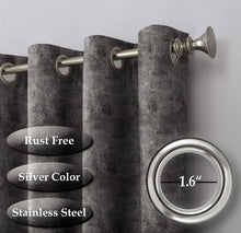 Load image into Gallery viewer, Rayna Decor Suede Velvet Texture Eyelet Door Curtain, Grey
