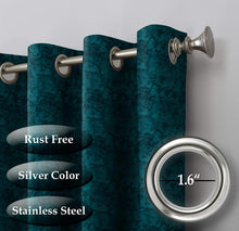 Load image into Gallery viewer, Rayna Decor Suede Velvet Texture Eyelet Door Curtain, Turkish Blue
