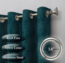 Load image into Gallery viewer, Rayna Decor Suede Velvet Texture Eyelet Door Curtain, Turkish Blue-2
