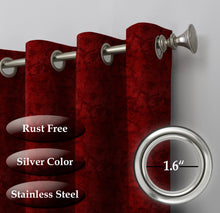 Load image into Gallery viewer, Rayna Decor Fabric Eyelet Window Curtain, 5 ft, Dark Beige &amp; Scarlet Red, Pack of 3
