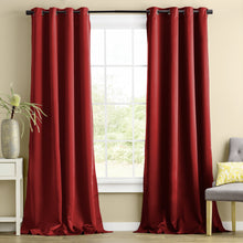 Load image into Gallery viewer, Rayna Decor Fabric Solid Window Curtain, Set of 1, Carmine Red
