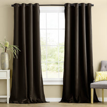 Load image into Gallery viewer, Rayna Decor Fabric Solid Window Curtain, Set of 1, Wood Coffee
