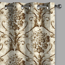 Load image into Gallery viewer, Rayna Decor Set of 2 Soft Luxury Floral Suede Velvet Eyelet Window Curtains, Cream-2
