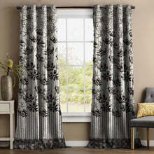 Load image into Gallery viewer, Rayna Decor Set of 1 Floral Damask Jute Jacquard Eyelet Window Curtain with Rust Free Eyelet Rings, Coffee
