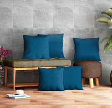 Load image into Gallery viewer, Rayna Decor Polyester Printed Cushion Covers for Living Room,16x16 Inches, Set of 5,Sapphire Blue
