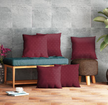 Load image into Gallery viewer, Rayna Decor Polyester Printed Cushion Covers for Living Room,16x16 Inches, Set of 5, Plum
