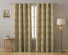 Load image into Gallery viewer, Rayna Decor Suede Velvet Texture Eyelet Door Curtain, Light Gold
