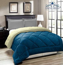 Load image into Gallery viewer, Rayna Decor Soft/Lightweight All Weather Reversible Microfiber Single Bed Comforter/Quilt,90x60 Inches,Sapphire Blue and Vanilla
