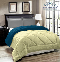 Load image into Gallery viewer, Rayna Decor Soft/Lightweight All Weather Reversible Microfiber Single Bed Comforter/Quilt,90x60 Inches,Sapphire Blue and Vanilla

