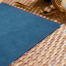 Load image into Gallery viewer, Rayna Decor Leather Dining Placemats for Dining Table Waterproof Wipeable Washable Placemats Heat-Resistant Non-Slip Kitchen Place Mats,Blue
