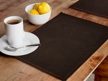 Load image into Gallery viewer, Rayna Decor Leather Dining Placemats for Dining Table Waterproof Wipeable Washable Placemats Heat-Resistant Non-Slip Kitchen Place Mats,Chocolate
