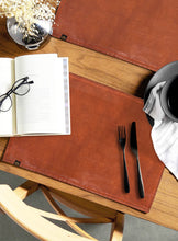 Load image into Gallery viewer, Rayna Decor Leather Dining Placemats for Dining Table Waterproof Wipeable Washable Placemats Heat-Resistant Non-Slip Kitchen Place Mats,TAN
