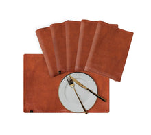 Load image into Gallery viewer, Rayna Decor Leather Dining Placemats for Dining Table Waterproof Wipeable Washable Placemats Heat-Resistant Non-Slip Kitchen Place Mats,TAN
