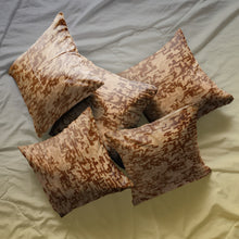 Load image into Gallery viewer, Click to open expanded view     Rayna Decor Jacquard Velvet Cushion Covers for Living Room,16x16 Inches, Set of 5,Bronze
