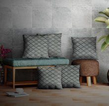 Load image into Gallery viewer, Rayna Decor Jacquard Velvet Cushion Covers for Living Room,16x16 Inches, Set of 5,Silver and Grey-1
