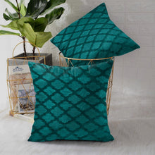 Load image into Gallery viewer, Rayna Decor Jacquard Velvet Cushion Covers for Living Room,16x16 Inches, Set of 5,Teal-1
