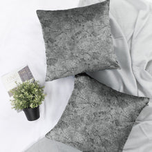 Load image into Gallery viewer, Rayna Decor Texture Suede Imported Velvet Reversible Cushion Covers for Living Room, Pack of 1 &amp; 2, Silver
