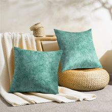 Load image into Gallery viewer, Rayna Decor Texture Suede Imported Velvet Reversible Cushion Covers for Living Room, Pack of 1 &amp; 2, Mint Aqua
