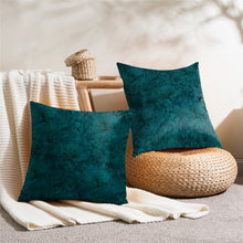 Load image into Gallery viewer, Rayna Decor Texture Suede Imported Velvet Reversible Cushion Covers for Living Room, Pack of 1 &amp; 2, Teal Blue
