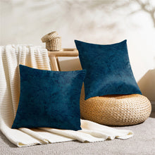 Load image into Gallery viewer, Rayna Decor Texture Suede Imported Velvet Reversible Cushion Covers for Living Room, Pack of 1 &amp; 2, Ultramarine
