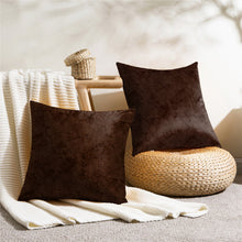 Load image into Gallery viewer, Rayna Decor Texture Suede Imported Velvet Reversible Cushion Covers for Living Room, Pack of 1 &amp; 2, Coffee
