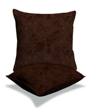 Load image into Gallery viewer, Rayna Decor Texture Suede Imported Velvet Reversible Cushion Covers for Living Room, Pack of 1 &amp; 2, Coffee
