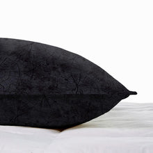 Load image into Gallery viewer, Rayna Decor Texture Suede Imported Velvet Reversible Cushion Covers for Living Room, Pack of 1 &amp; 2, Grey Black
