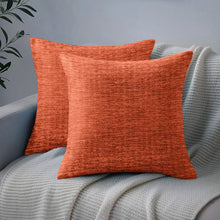 Load image into Gallery viewer, Rayna Decor Jacquard Chenille 100TC Cushion Cover, Pack of 1 &amp; 2, Monarch Orange
