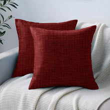 Load image into Gallery viewer, Rayna Decor Jacquard Chenille 100TC Cushion Cover, Pack of 1 &amp; 2, Ruby
