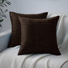 Load image into Gallery viewer, Rayna Decor Jacquard Chenille 100TC Cushion Cover, Pack of 1 &amp; 2, Umber Coffee
