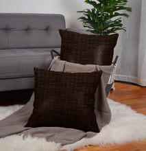 Load image into Gallery viewer, Rayna Decor Jacquard Chenille 100TC Cushion Cover, Pack of 1 &amp; 2, Umber Coffee
