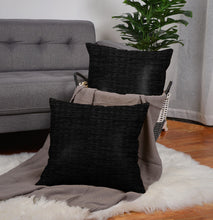 Load image into Gallery viewer, Rayna Decor Jacquard Chenille 100TC Cushion Cover, Pack of 1 &amp; 2, Midnight Black
