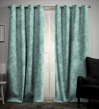 Load image into Gallery viewer, Rayna Decor Soft Luxury Suede Velvet Solid Eyelet Window Curtain (4.5 x 5 Feet), Mint Aqua
