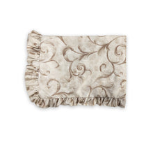 Load image into Gallery viewer, Rayna Decor Super Soft Unique Fringe Design Digital Pattern Suede Velvet Decorative Throw/Sofa Cover for Sofa,Couch, Bed and Living Room,140x125 cms,Pack of 2, Cream
