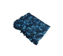 Load image into Gallery viewer, Rayna Decor Super Soft Unique Fringe Design Digital Pattern Suede Velvet Decorative Throw/Sofa Cover for Sofa,Couch, Bed and Living Room,140x125 cms,Pack of 2, Ultramarine
