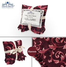 Load image into Gallery viewer, Rayna Decor Super Soft Unique Fringe Design Digital Pattern Suede Velvet Decorative Throw/Sofa Cover for Sofa,Couch, Bed and Living Room,140x125 cms,Pack of 2, Maroon
