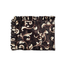 Load image into Gallery viewer, Rayna Decor Super Soft Unique Fringe Design Digital Pattern Suede Velvet Decorative Throw/Sofa Cover for Sofa,Couch, Bed and Living Room,140x125 cms,Pack of 2, Coffee
