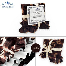 Load image into Gallery viewer, Rayna Decor Super Soft Unique Fringe Design Digital Pattern Suede Velvet Decorative Throw/Sofa Cover for Sofa,Couch, Bed and Living Room,140x125 cms,Pack of 2, Coffee
