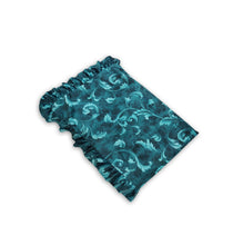 Load image into Gallery viewer, Rayna Decor Super Soft Unique Fringe Design Digital Pattern Suede Velvet Decorative Throw/Sofa Cover for Sofa,Couch, Bed and Living Room,140x125 cms,Pack of 2, Teal Blue
