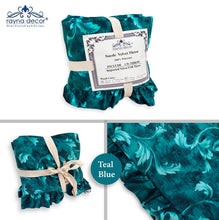 Load image into Gallery viewer, Rayna Decor Super Soft Unique Fringe Design Digital Pattern Suede Velvet Decorative Throw/Sofa Cover for Sofa,Couch, Bed and Living Room,140x125 cms,Pack of 2, Teal Blue

